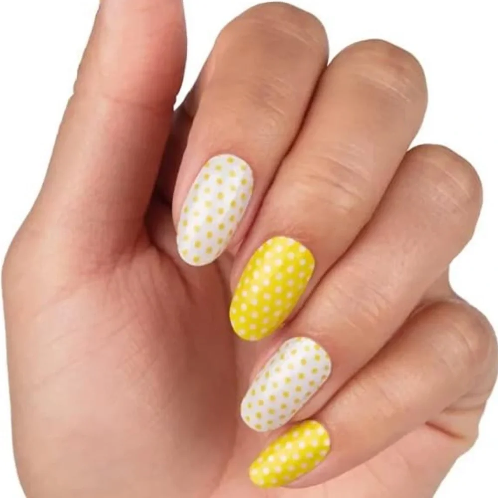 *Retired* Color Street: Bikinis and Bellinis | Polka Dot Yellow White Summer - Picture 9 of 11